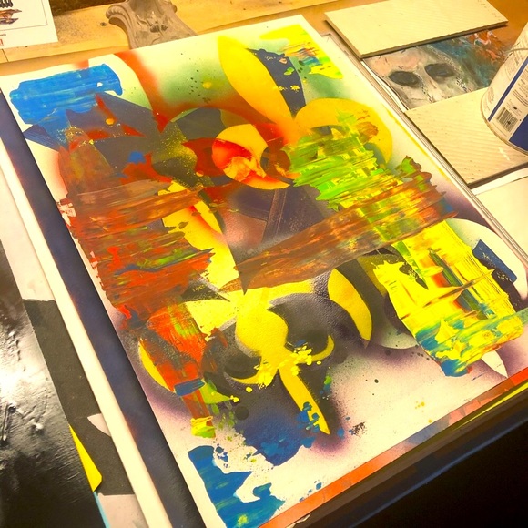 FLEUR DE LIS | 11x17 |  DANIEL ARNOLD Original Spray Paint Artwork STL 2022 - Picture 5 of 5